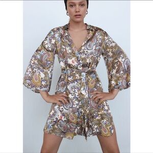 Zara Multicolor Paisley Mini Dress